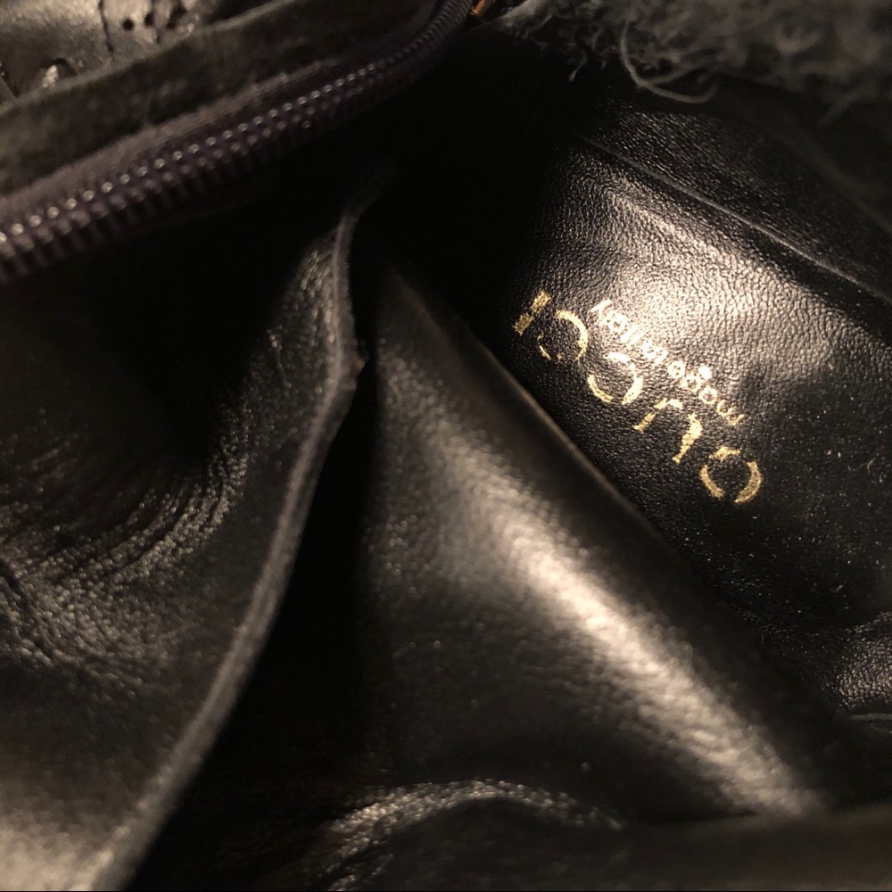 GUCCI Karen Lace Up Booties Black Bumblebee Boot - Picture 7 of 8